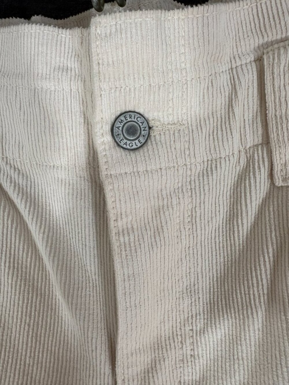 AE Stretch Corduroy Super High-Waisted Paper Bag Barrel Pants - Cream Size 4 - Picture 2 of 7